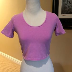 Cute purple/pinky crop top w/cut out heart on back